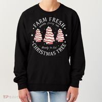 Farm Fresh Christmas Tree Cakes Funny Tree Farm Xmas Pajamas Women's Sweatshirt thumb 0