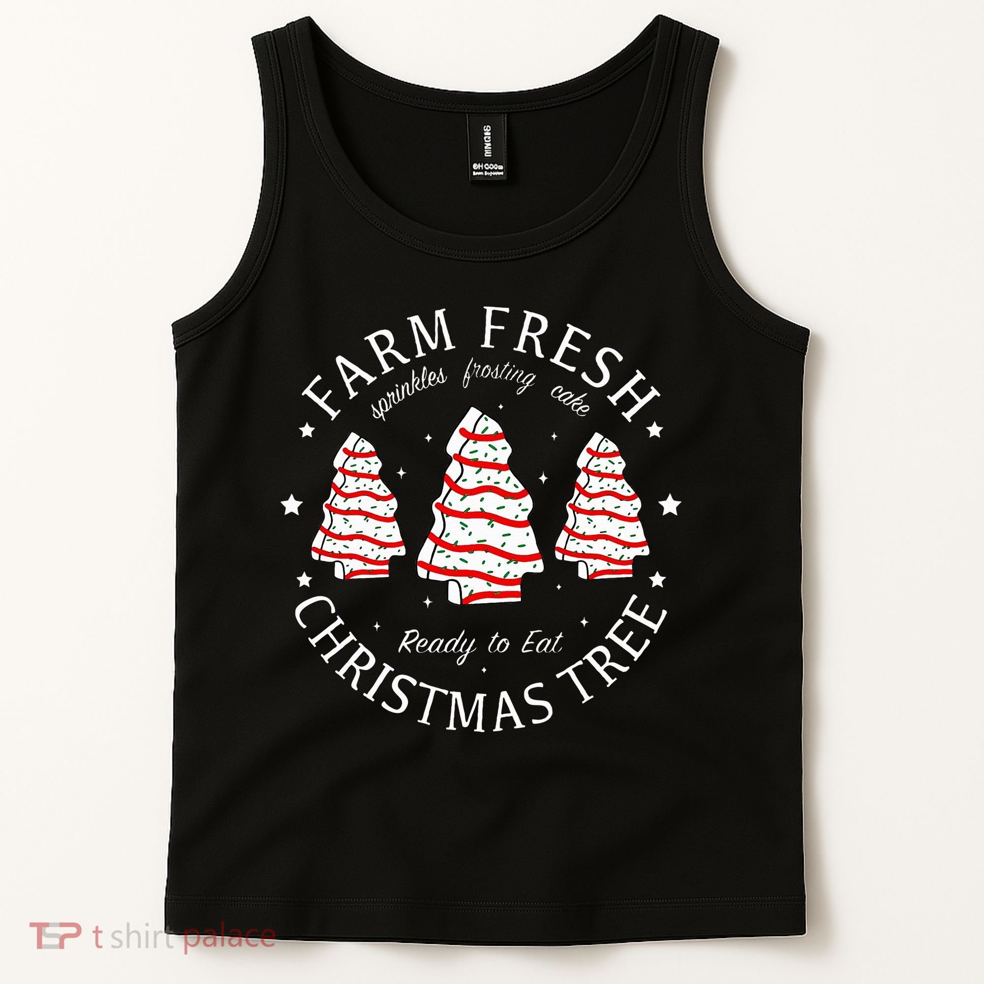 Farm Fresh Christmas Tree Cakes Funny Tree Farm Xmas Pajamas Tank Top
