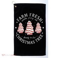 Farm Fresh Christmas Tree Cakes Funny Tree Farm Xmas Pajamas Golf Towel thumb 0