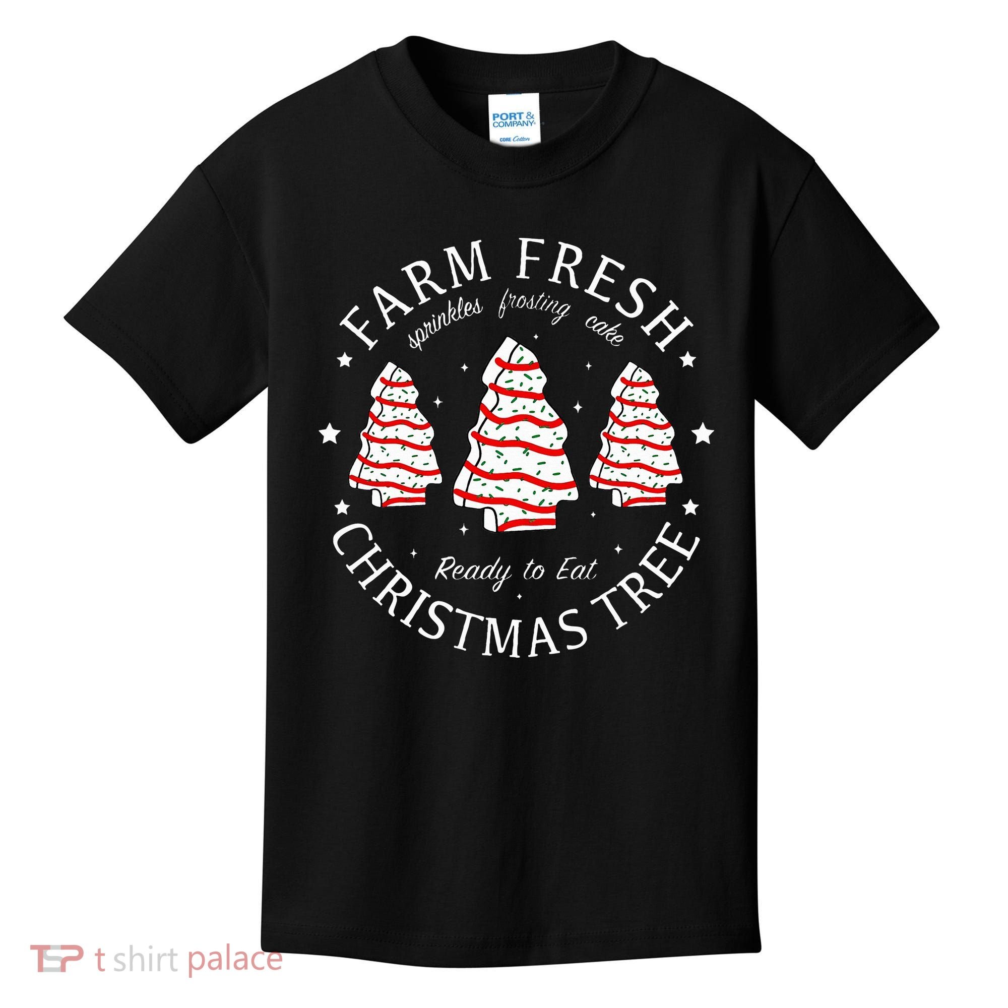 Farm Fresh Christmas Tree Cakes Funny Tree Farm Xmas Pajamas Kids T-Shirt