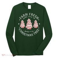 Farm Fresh Christmas Tree Cakes Funny Tree Farm Xmas Pajamas Long Sleeve Shirt thumb 0