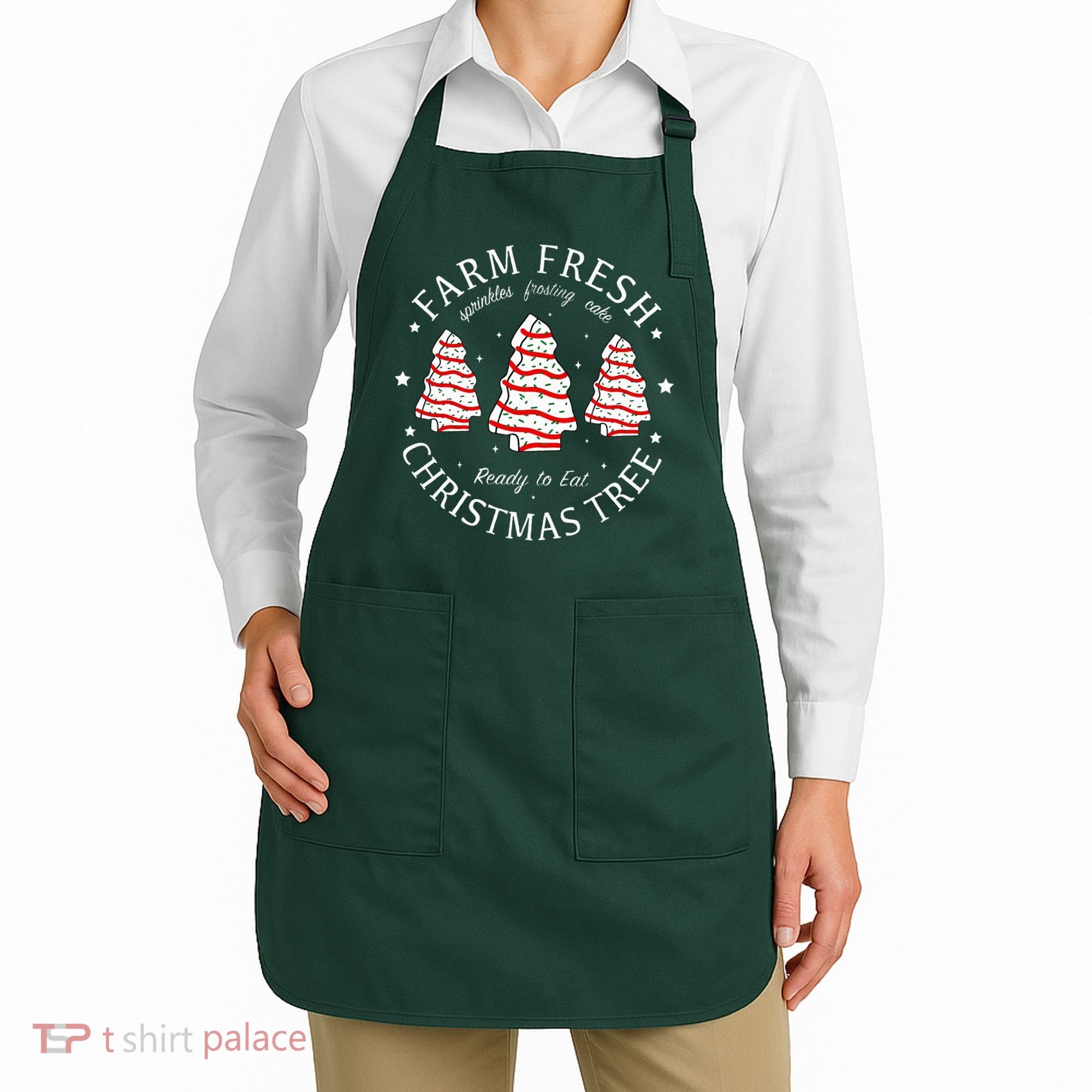 Farm Fresh Christmas Tree Cakes Funny Tree Farm Xmas Pajamas Apron