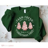 Farm Fresh Christmas Tree Cakes Funny Tree Farm Xmas Pajamas Sweatshirt thumb 2