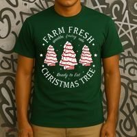 Farm Fresh Christmas Tree Cakes Funny Tree Farm Xmas Pajamas T-Shirt thumb 3