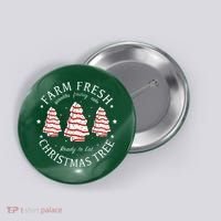 Farm Fresh Christmas Tree Cakes Funny Tree Farm Xmas Pajamas Button thumb 0