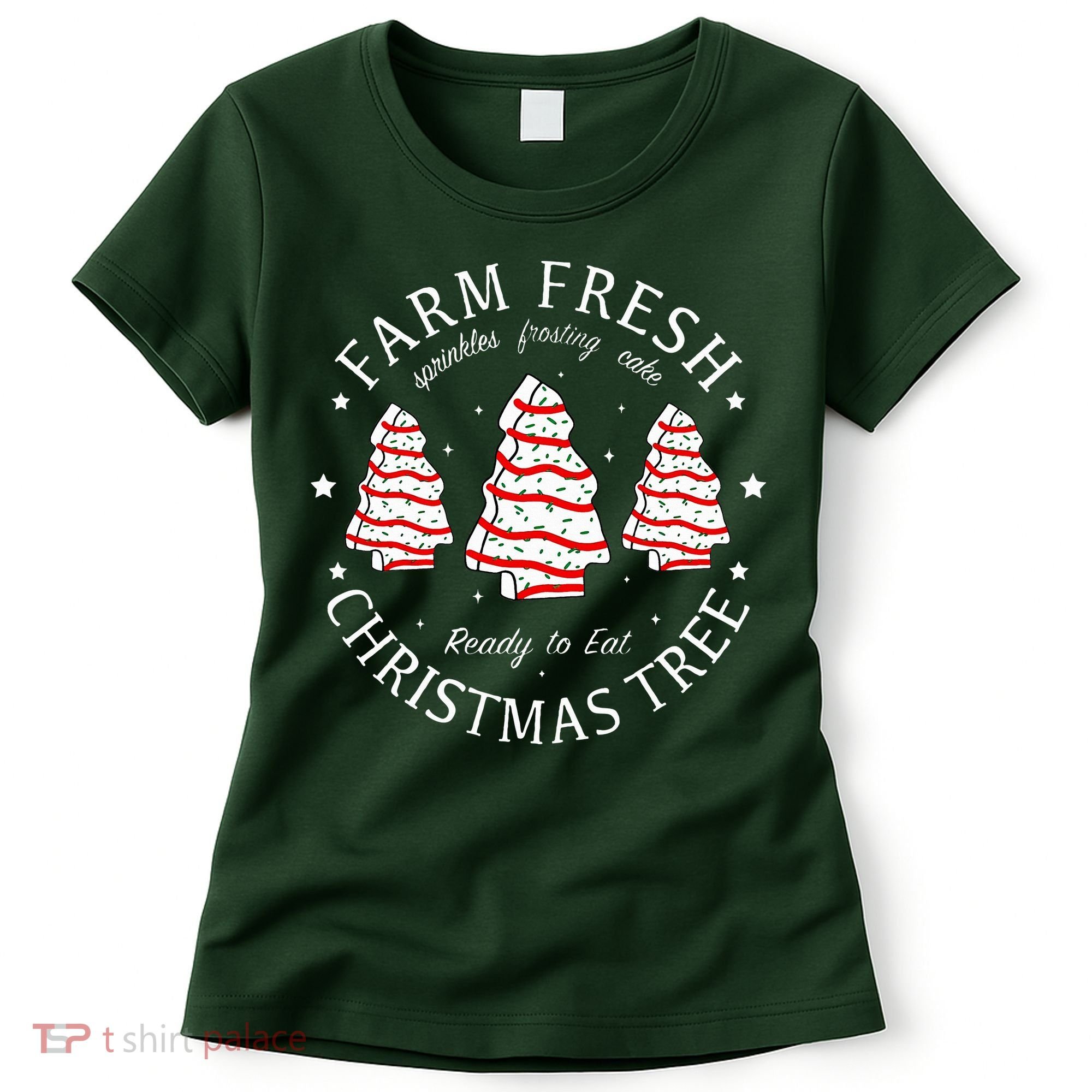 Farm Fresh Christmas Tree Cakes Funny Tree Farm Xmas Pajamas Women's T-Shirt