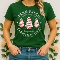 Farm Fresh Christmas Tree Cakes Funny Tree Farm Xmas Pajamas Women's T-Shirt thumb 2