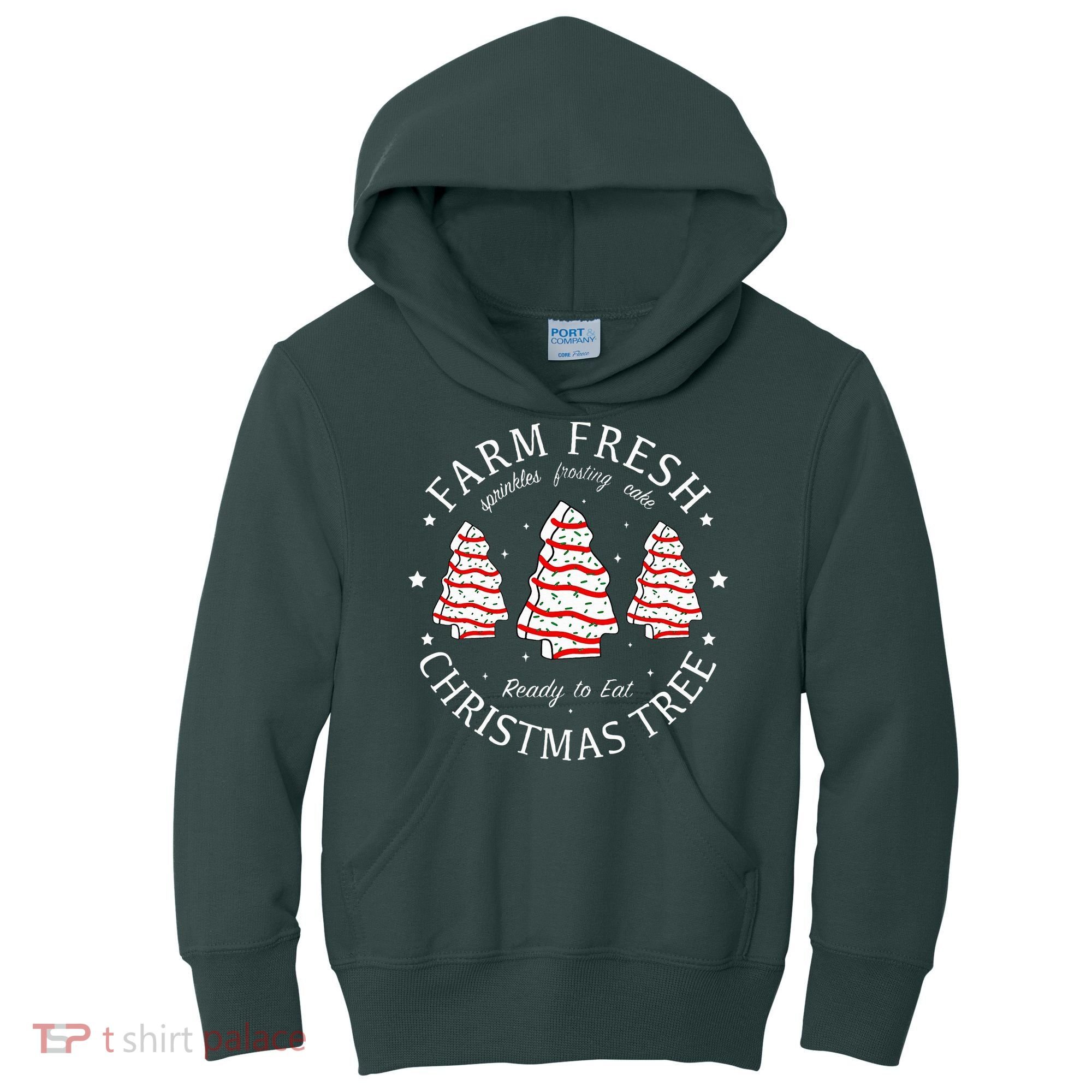 Farm Fresh Christmas Tree Cakes Funny Tree Farm Xmas Pajamas Kids Hoodie