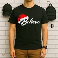 Funny Family Christmas Believe Santa Claus Cute Xmas Holiday T-Shirt thumb 6