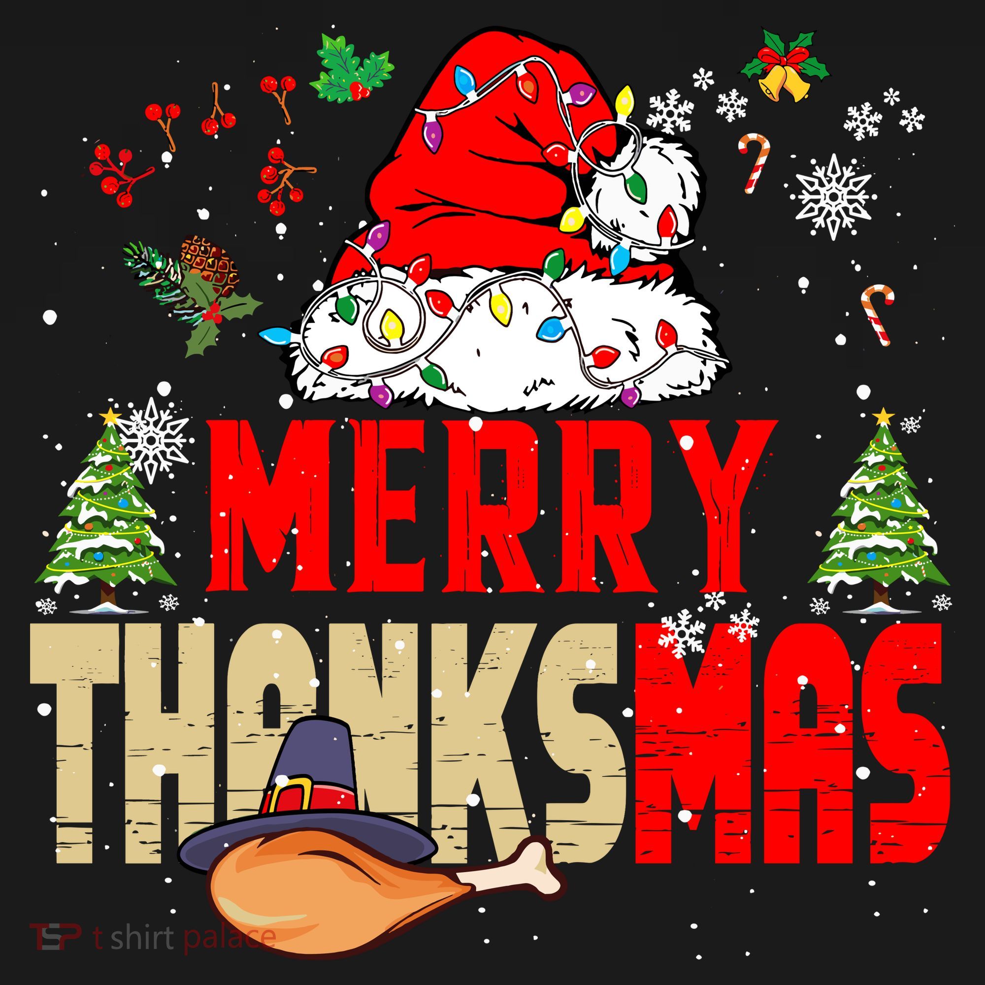 Funny Family Christmas Merry Thanksmas Cute Xmas Holiday Ornament
