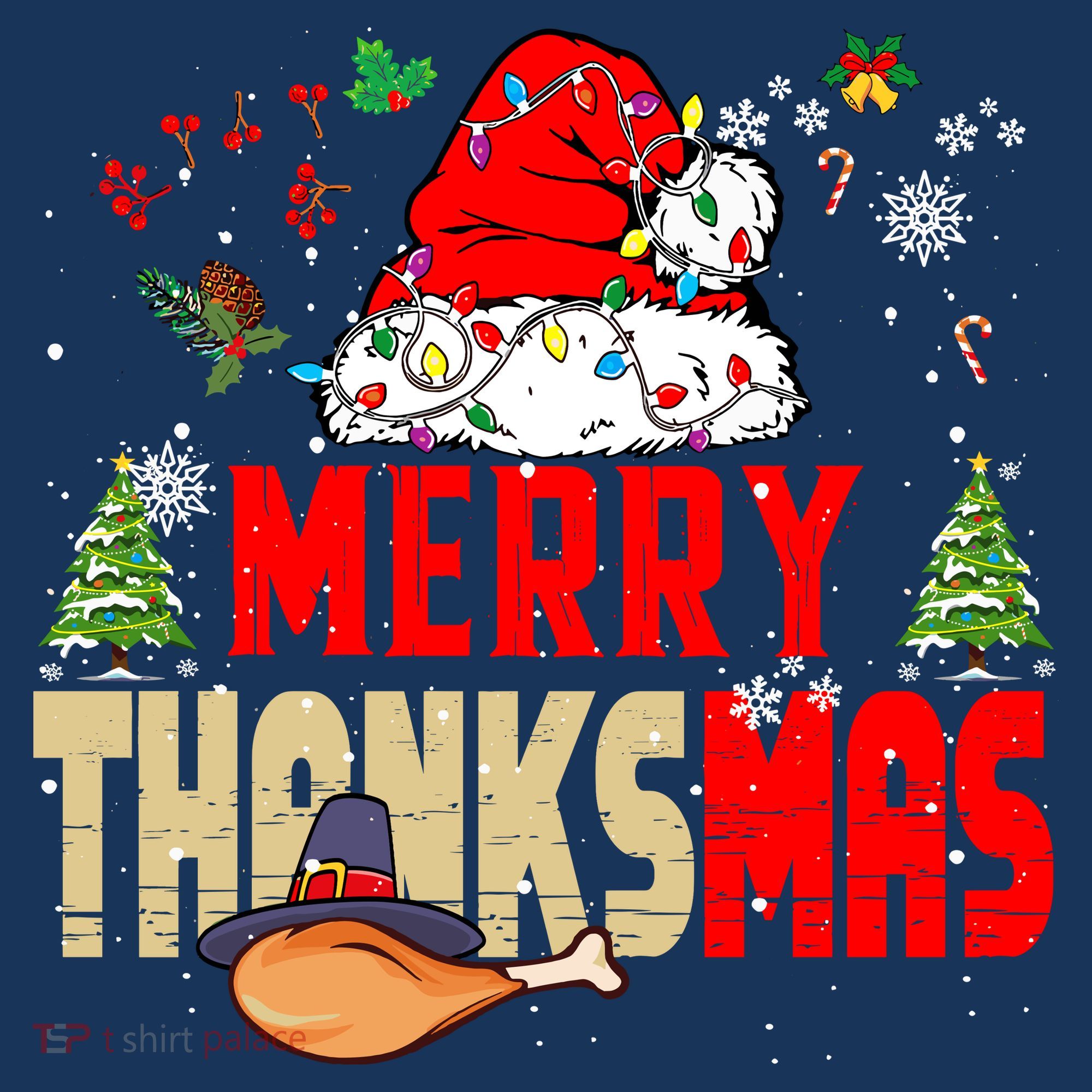 Funny Family Christmas Merry Thanksmas Cute Xmas Holiday Polo
