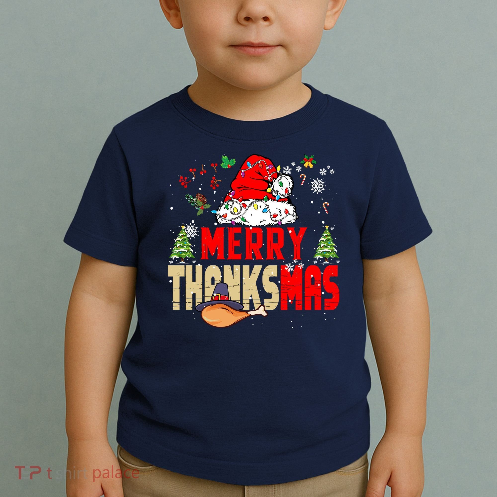 Funny Family Christmas Merry Thanksmas Cute Xmas Holiday Toddler T-Shirt