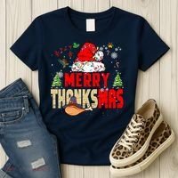 Funny Family Christmas Merry Thanksmas Cute Xmas Holiday Women's T-Shirt thumb 3