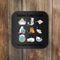 Feline Fun Cat Functional Occupational Therapy OT Therapist  Coaster thumb 0