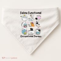 Feline Fun Cat Functional Occupational Therapy OT Therapist  USA-Made Doggie Bandana thumb 0