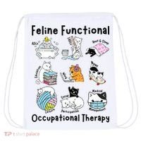Feline Fun Cat Functional Occupational Therapy OT Therapist  Drawstring Bag thumb 0