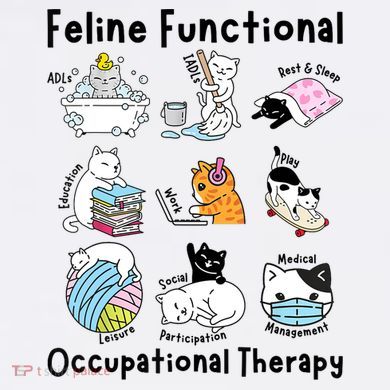 Feline Fun Cat Functional Occupational Therapy OT Therapist  Drawstring Bag