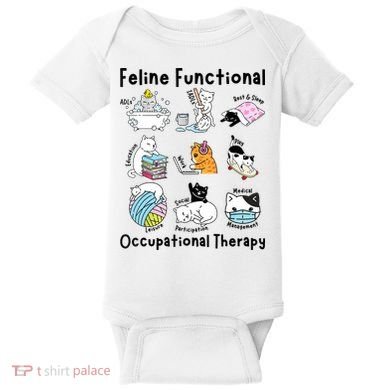 Feline Fun Cat Functional Occupational Therapy OT Therapist  Baby Bodysuit