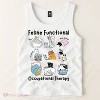 Feline Fun Cat Functional Occupational Therapy OT Therapist  Tank Top thumb 2