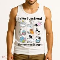 Feline Fun Cat Functional Occupational Therapy OT Therapist  Tank Top thumb 3