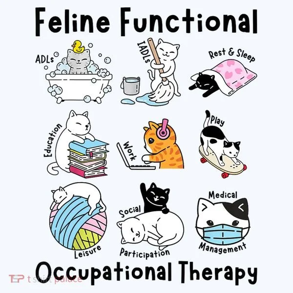 Feline Fun Cat Functional Occupational Therapy OT Therapist  Tank Top