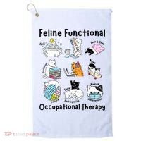 Feline Fun Cat Functional Occupational Therapy OT Therapist  Golf Towel thumb 0