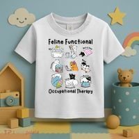 Feline Fun Cat Functional Occupational Therapy OT Therapist  Toddler T-Shirt thumb 3
