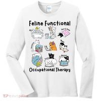 Feline Fun Cat Functional Occupational Therapy OT Therapist  Women's Long Sleeve Shirt thumb 0