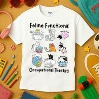 Feline Fun Cat Functional Occupational Therapy OT Therapist  Kids T-Shirt thumb 3