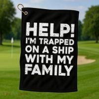 Funny Family Cruise Matching Vacation Cruising Golf Towel thumb 1