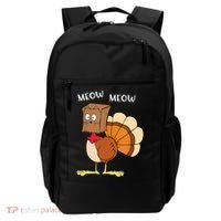 Funny Fake Cat Meow Turkey Thanksgiving Cat Love Fall Y'All Backpack thumb 0