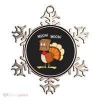 Funny Fake Cat Meow Turkey Thanksgiving Cat Love Fall Y'All Ornament thumb 0