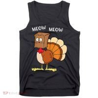 Funny Fake Cat Meow Turkey Thanksgiving Cat Love Fall Y'All Tank Top thumb 0