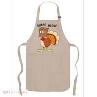Funny Fake Cat Meow Turkey Thanksgiving Cat Love Fall Y'All Apron thumb 0