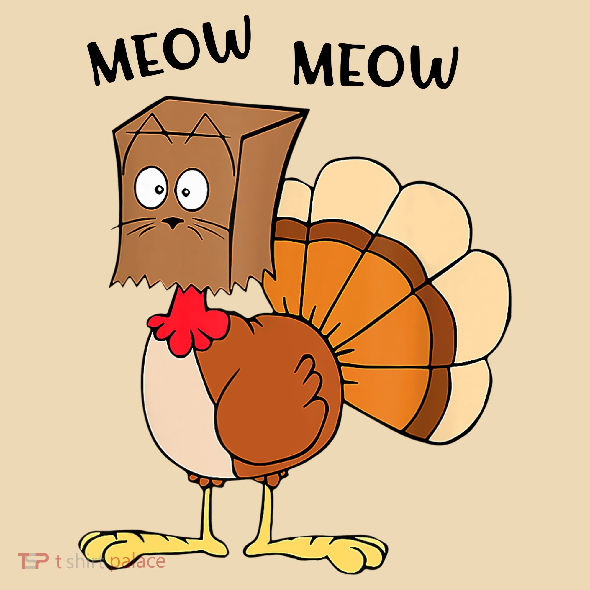 Funny Fake Cat Meow Turkey Thanksgiving Cat Love Fall Y'All Women's Tank Top