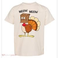 Funny Fake Cat Meow Turkey Thanksgiving Cat Love Fall Y'All Toddler T-Shirt thumb 0