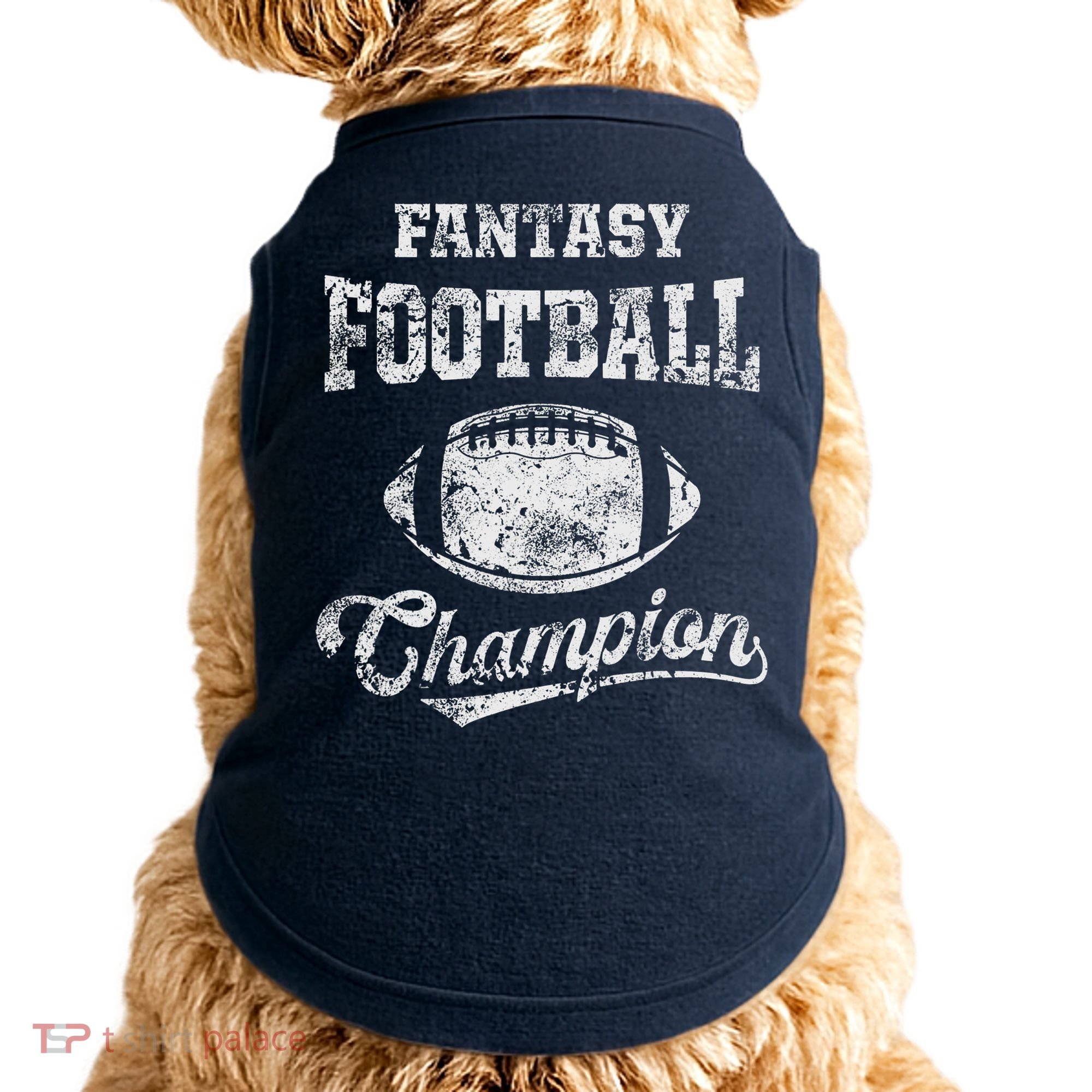 Fantasy Football Champion Funny League Draft Party Champ Doggie Tank