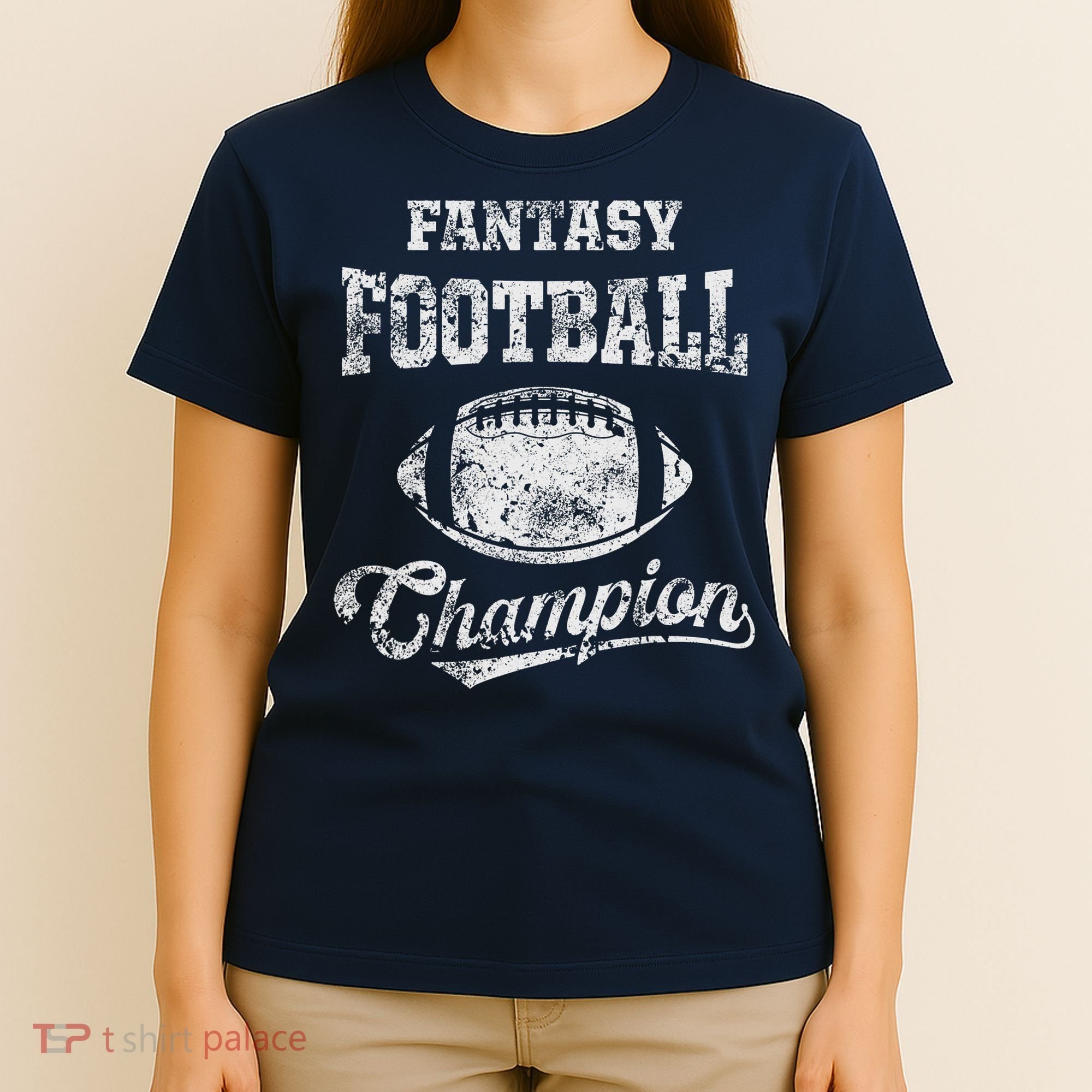 Fantasy Football Champion Funny League Draft Party Champ T-Shirt