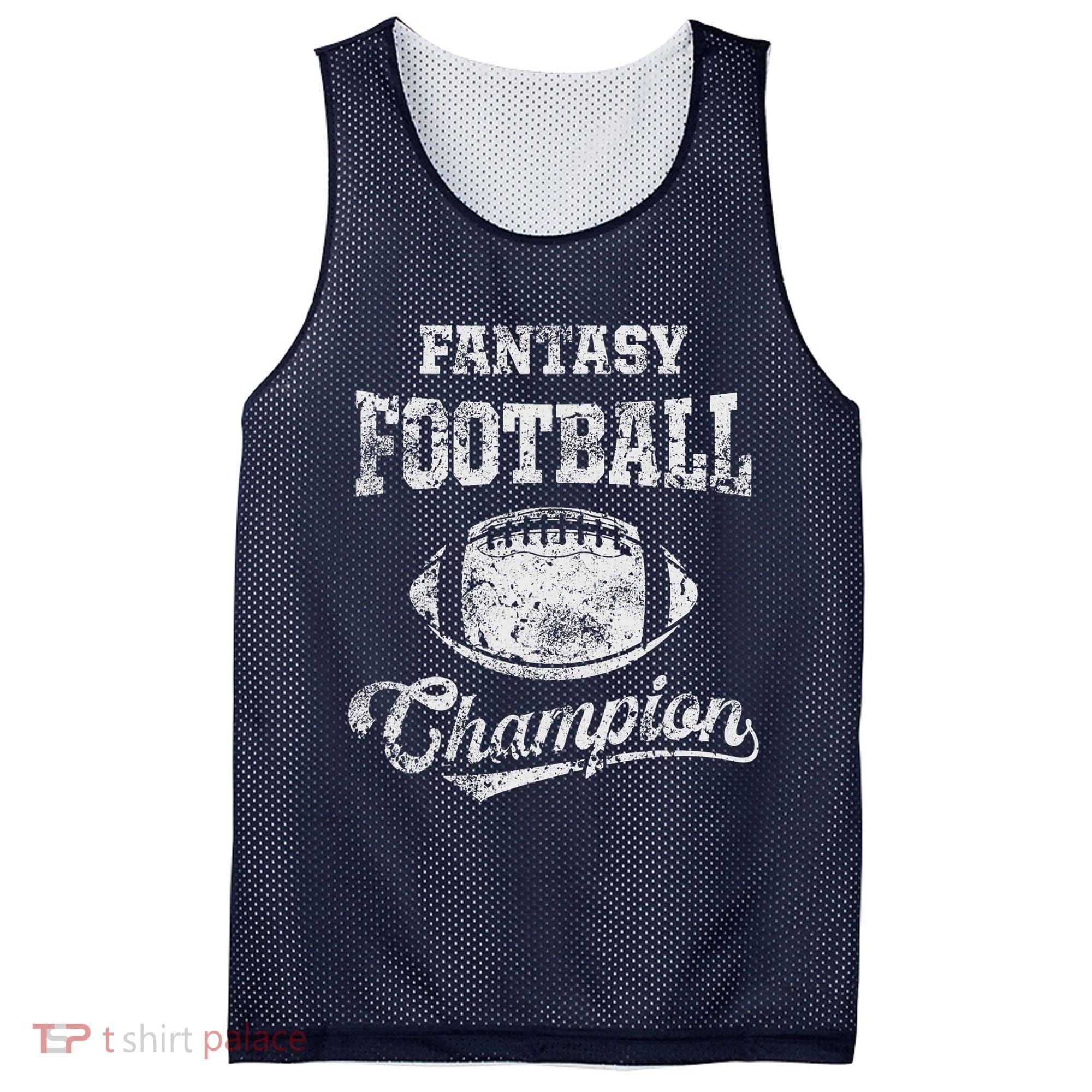 Fantasy Football Champion Funny League Draft Party Champ Mesh Reversible Basketball Jersey Tank