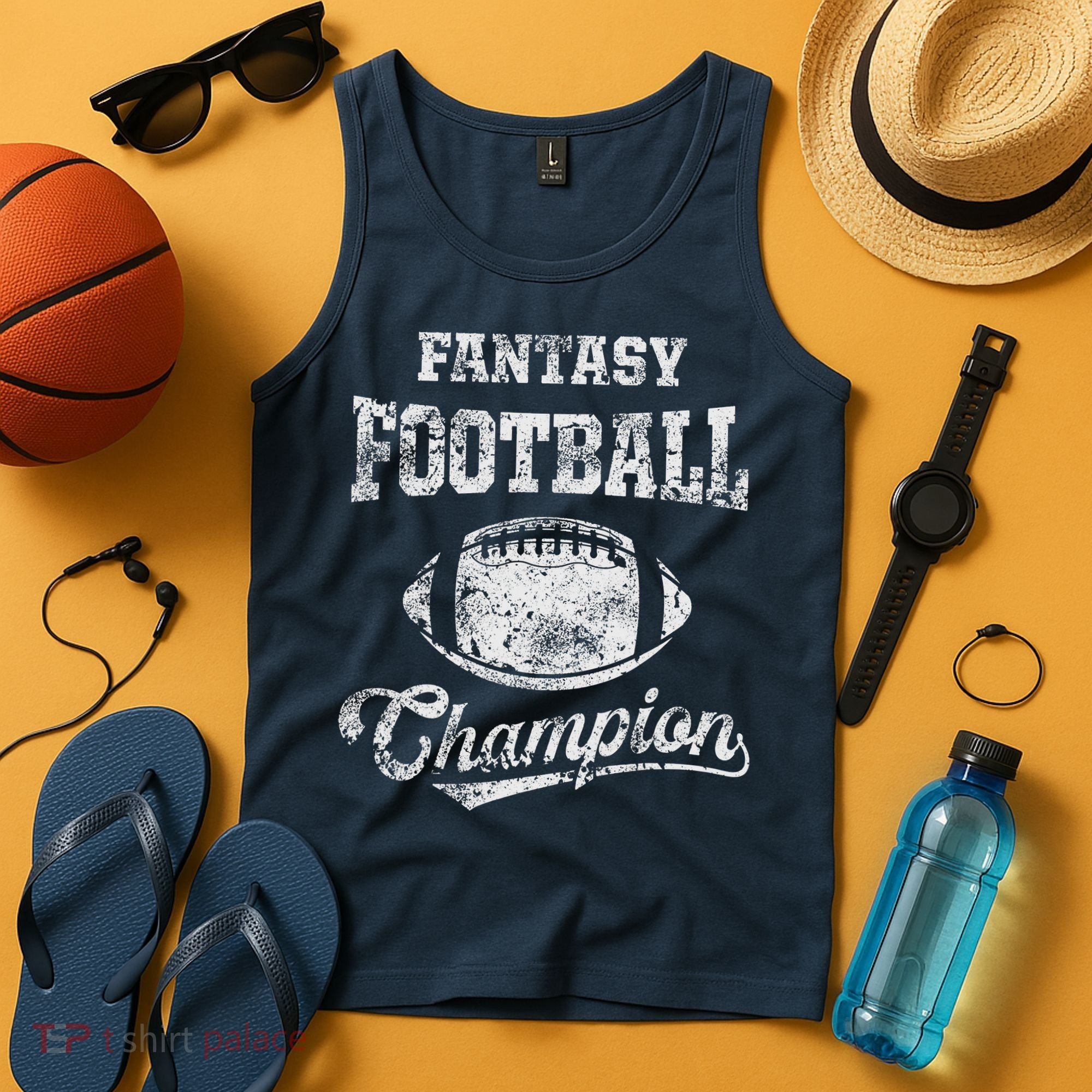 Fantasy Football Champion Funny League Draft Party Champ Tank Top