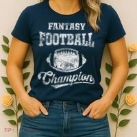 Fantasy Football Champion Funny League Draft Party Champ Women's T-Shirt thumb 2