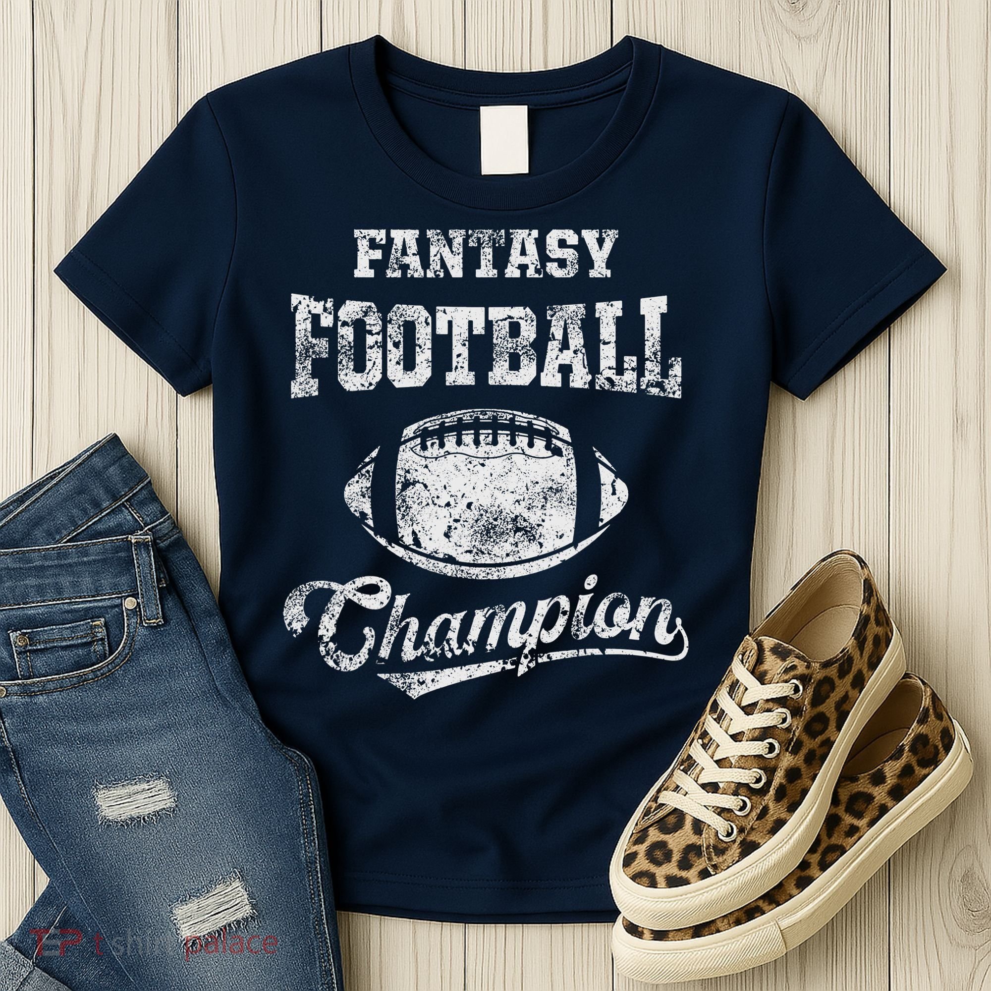 Fantasy Football Champion Funny League Draft Party Champ Women's T-Shirt