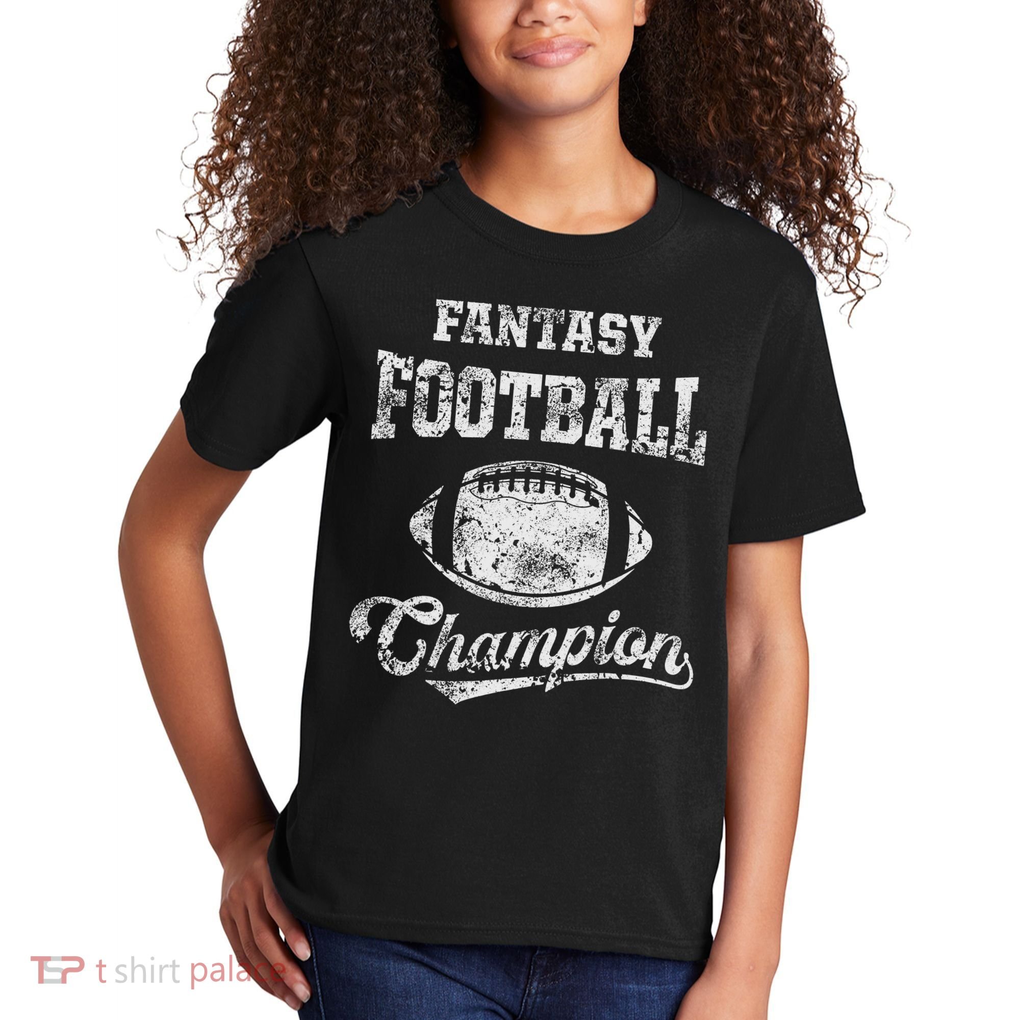 Fantasy Football Champion Funny League Draft Party Champ Kids T-Shirt