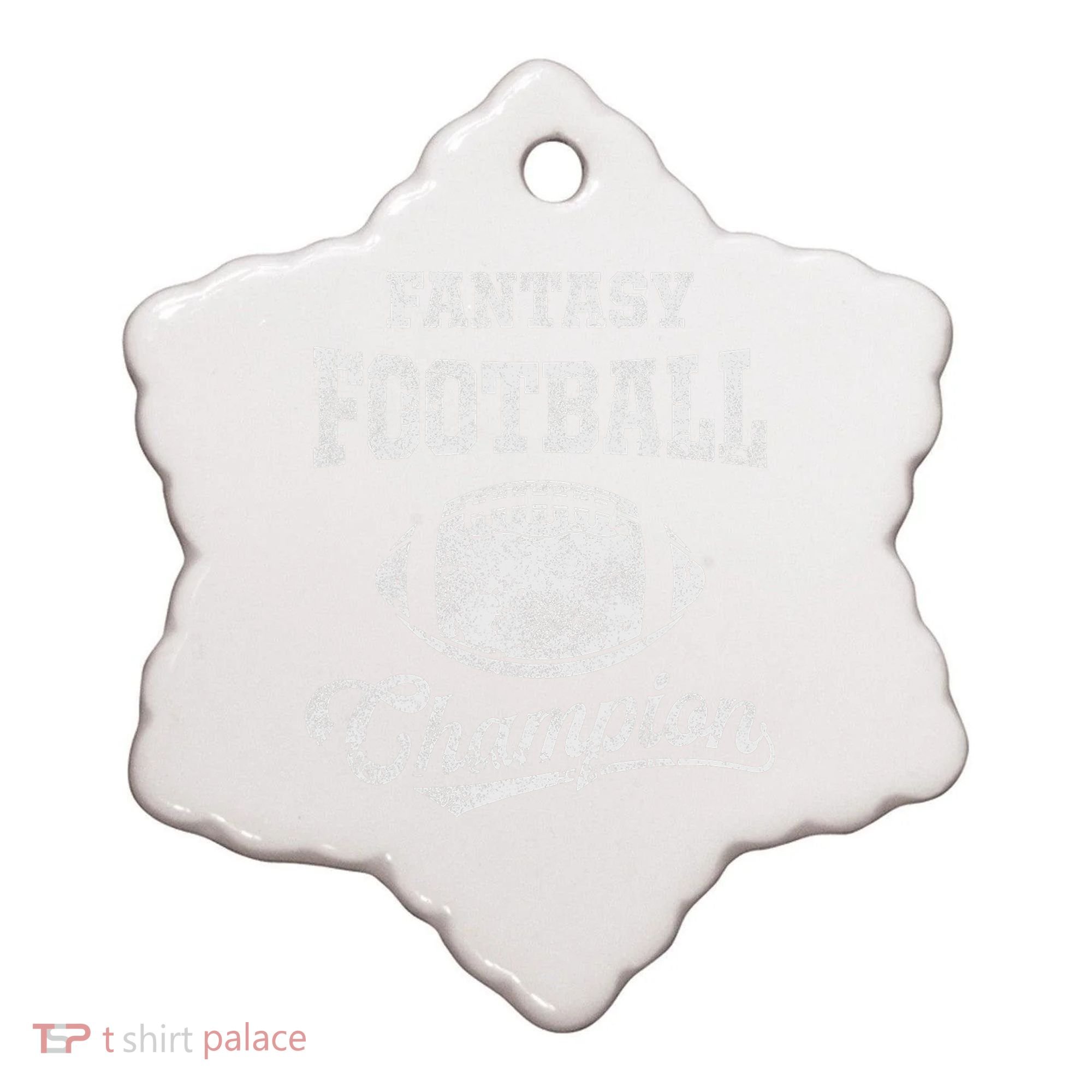 Fantasy Football Champion Funny League Draft Party Champ Ceramic Ornament