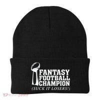 Fantasy Football Champion Suck It Losers Funny Winner Beanie thumb 0