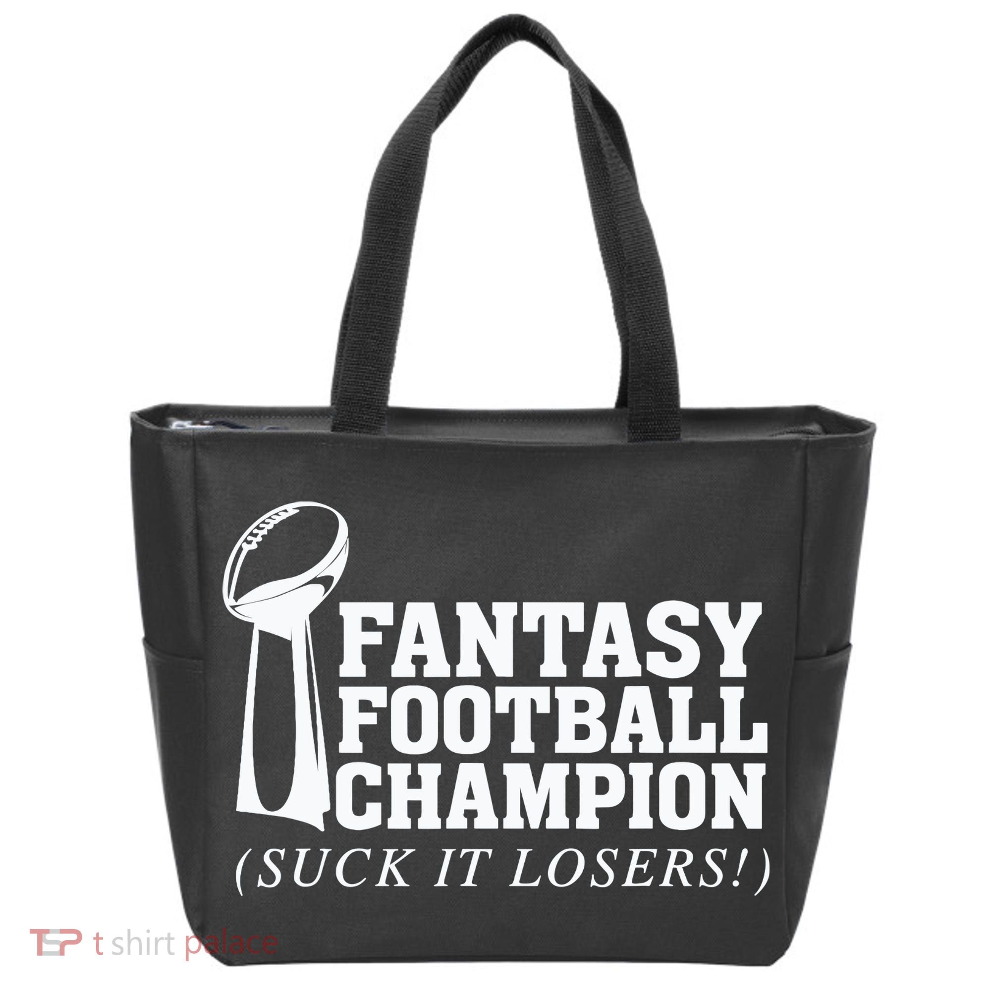 Fantasy Football Champion Suck It Losers Funny Winner Tote Bag