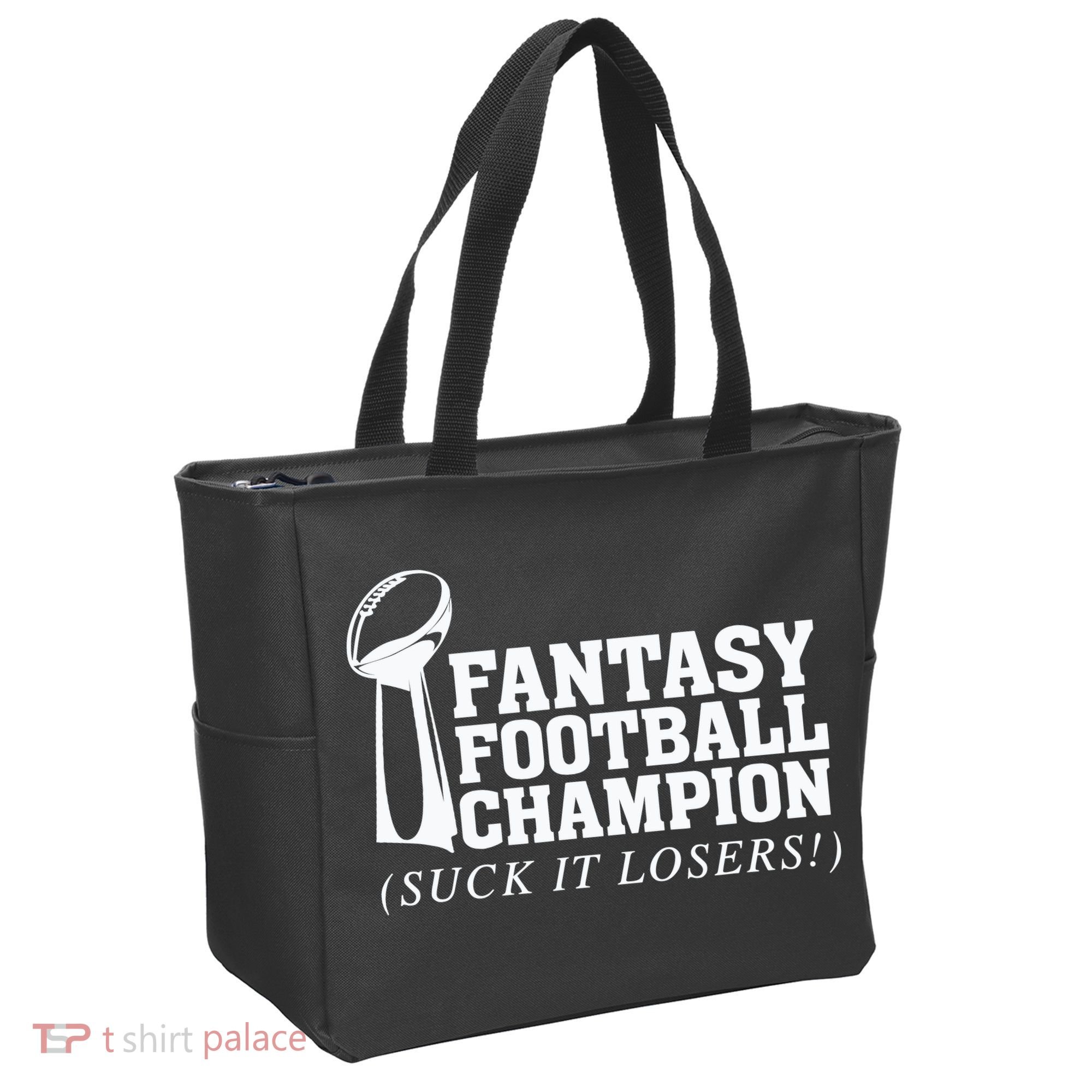 Fantasy Football Champion Suck It Losers Funny Winner Tote Bag