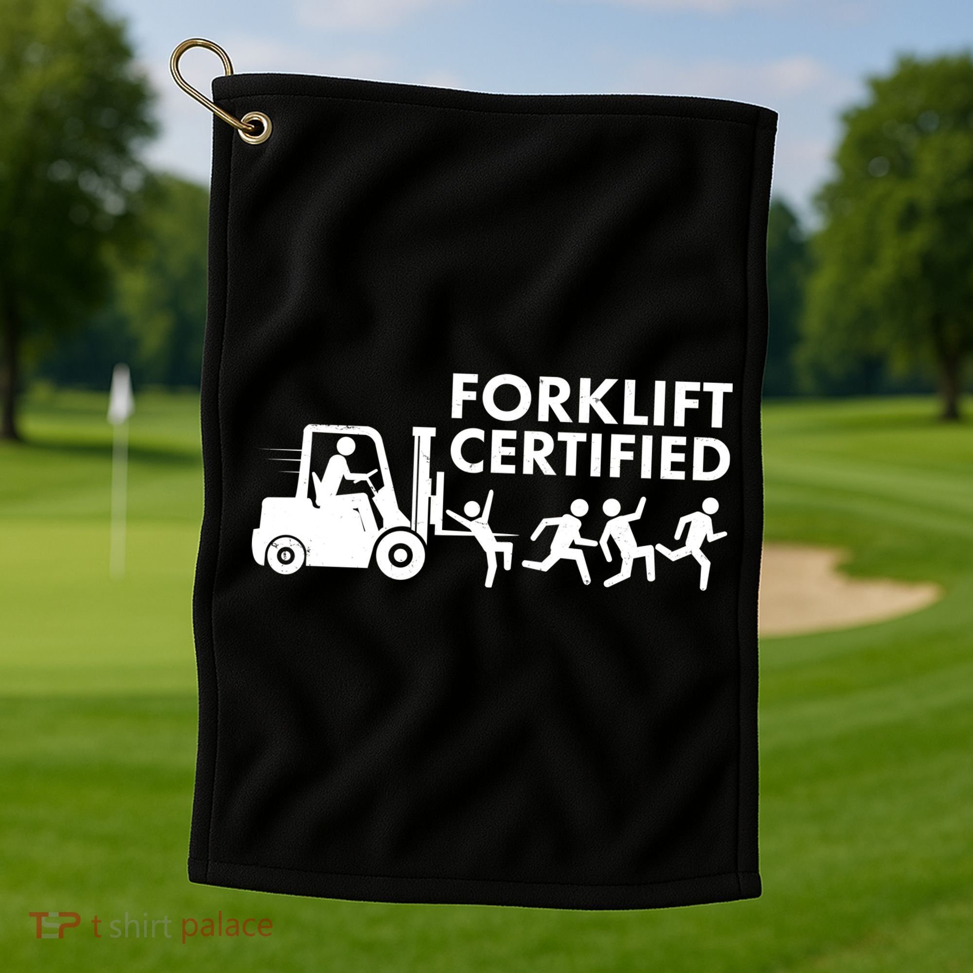 Funny Forklift Certified Golf Towel