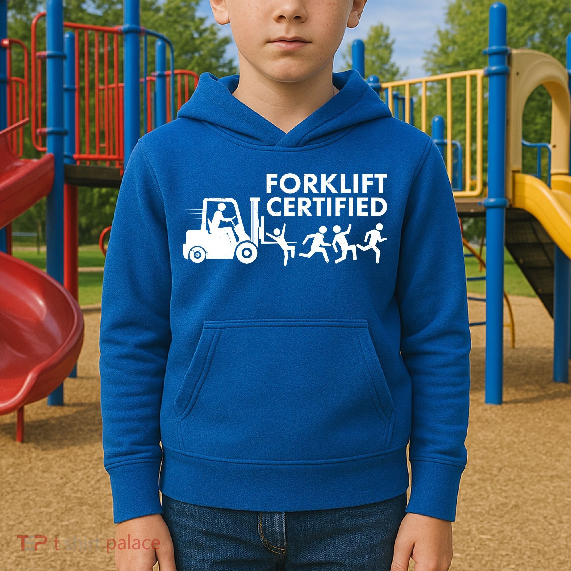 Funny Forklift Certified Kids Hoodie