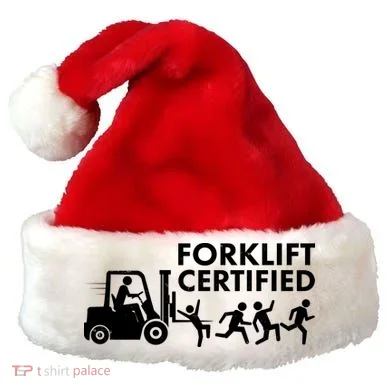 Funny Forklift Certified Santa Hat